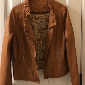 Brown leather jacket